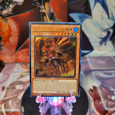 An Ultra Rare "Blackwing - Zonda the Dusk" card from the Yugioh 25th Anniversary Tin: Dueling Heroes set.