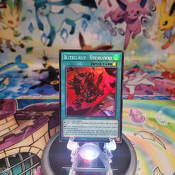 A Super Rare “Blitzclique - Breakaway” card from the Yugioh Set: Chaos Origins (CORI).