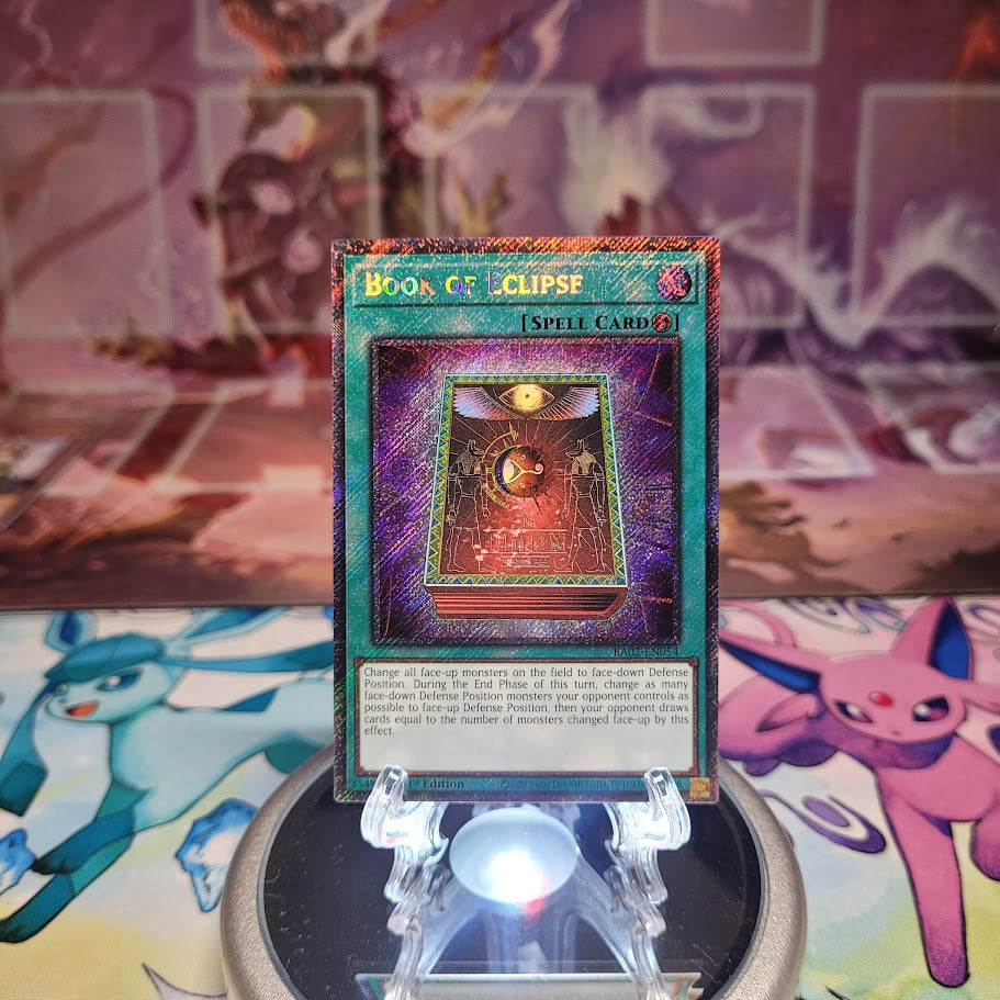 A Platinum Secret Rare "Book of Eclipse" card from the Yugioh Set: Rarity Collection 2 (RA02).