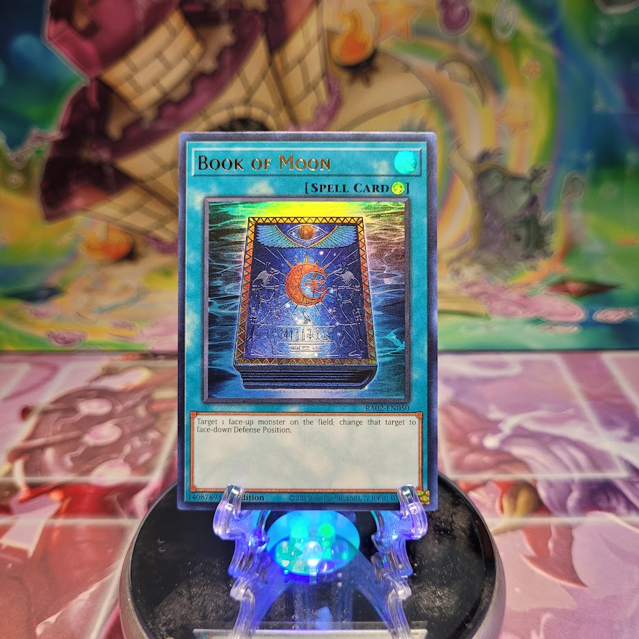 An Ultra Rare "Book of Moon" card from the Yugioh Set: Rarity Collection 2 (RA02).