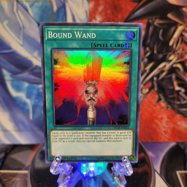  A Super Rare "Bound Wand" card from the Yugioh Set: The Infinity Chasers.