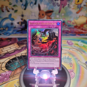 An Ultra Rare "Branded Banishment" card from the Yugioh Structure Deck: The Fallen & The Virtuous (CH01).