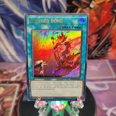 An Ultra Rare "Branded Bond" card from the Yugioh 2022 Tin of the Pharaoh's Gods Set (MP22).