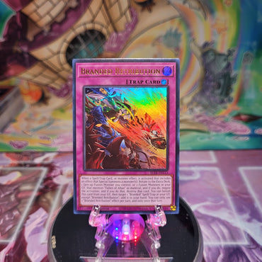 An Ultra Rare "Branded Retribution" card from the Yugioh Set: Battles of Legend: Terminal Revenge.