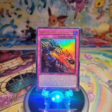 An Ultra Rare "Branded Retribution" card from the Yugioh Structure Deck: The Fallen & The Virtuous (CH01).