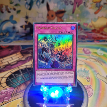 An Ultra Rare "Branded Sword" card from the Yugioh Structure Deck: The Fallen & The Virtuous (CH01).