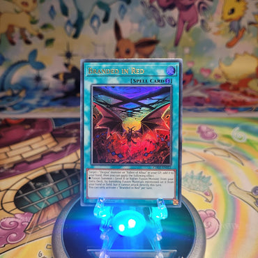 An Ultra Rare "Branded in Red" card from the Yugioh Structure Deck: The Fallen & The Virtuous (CH01).