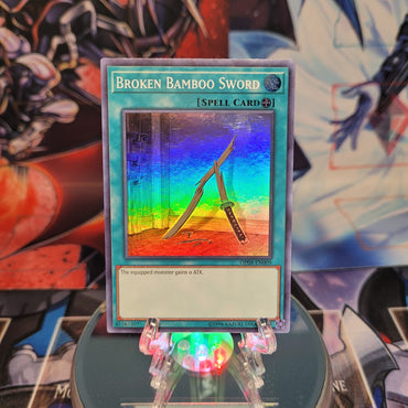 A Super Rare "Broken Bamboo Sword" card from the Yugioh OTS Tournament Pack 8 set.