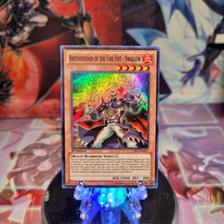 A Super Rare "Brotherhood of the Fire Fist - Swallow" card from the Yugioh Set: Cosmo Blazer (CBLZ).