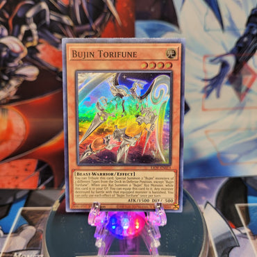  A Super Rare "Bujin Torifune" card from the Yugioh Set: Lightning Overdrive.