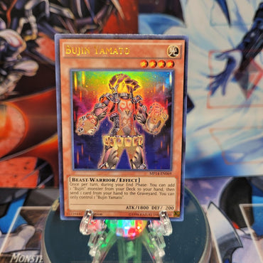 An Ultra Rare "Bujin Yamato" card from the Yugioh 2014 Mega-Tin Mega Pack.