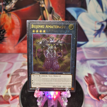 An Ultimate Rare "Bujinki Amaterasu" card from the Yugioh Set: Primal Origin (PRIO).