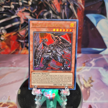 An Ultra Rare "Bystial Baldrake" card from the Yugioh Set: Battles of Legend: Monstrous Revenge.