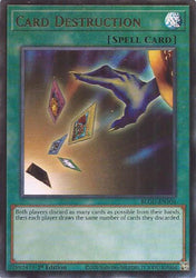 An Ultra Rare "Card Destruction" card from the Yugioh Set: Battles of Legend: Glorious Gallery (BLGG).
