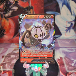 An Ultra Rare "Chandelure V" (039/264) card from the Pokemon Set: Fusion Strike.