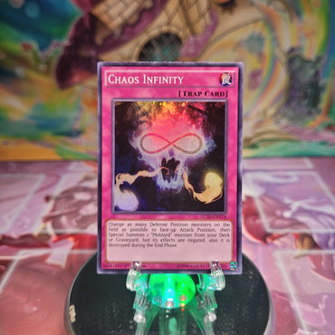 A Super Rare "Chaos Infinity" card from the Yugioh Set: Legendary Collection: 5D's.