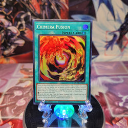 A Super Rare "Chimera Fusion" card from the Yugioh Set: Duelist Nexus.