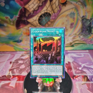 A Super Rare "Clockwork Night" card from the Yugioh Set: Quarter Century Bonanza (RA03).