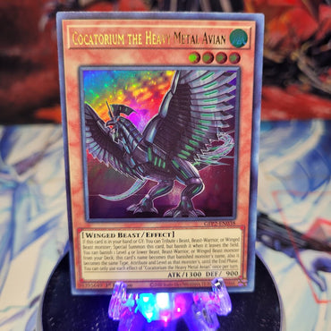 An Ultra Rare "Cocatorium the Heavy Metal Avian" card from the Yugioh Set: Ghosts From the Past: The 2nd Haunting (GFP2).