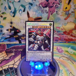 A Secret Rare "Commander Souza - Swordmaster" card from the Yugioh Legendary Modern Decks (L26D).