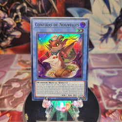 A Super Rare "Confiras De Nouvelles" card from the Yugioh Set: Wild Survivors.