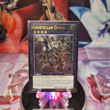 An Ultimate Rare "Constellar Omega" card from the Yugioh Set: Lord of the Tachyon Galaxy (LTGY).