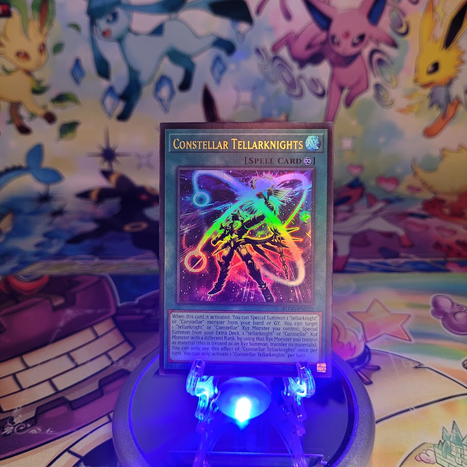 An Ultra Rare "Constellar Tellarknights" card from the Yugioh Set: Battles of Legend: Glorious Gallery (BLGG).