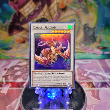 A Super Rare "Coral Dragon" card from the Yugioh Set: Rarity Collection 2 (RA02).