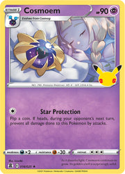 A Holo Rare "Cosmoem" (014/025) card from the Pokemon Set: Sword & Shield: Celebrations.