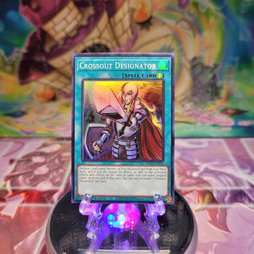 A Super Rare "Crossout Designator" card from the Yugioh Set: Rarity Collection 2 (RA02).