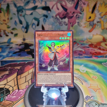 An Ultra Rare "Crowley, the Gifted Magistus" card from the Yugioh Set: Magnificent Monsters (MAMO).