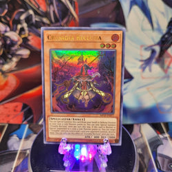  An Ultra Rare "Crusadia Reclusia" card from the Yugioh 2019 Gold Sarcophagus Mega-Tin Mega Pack.