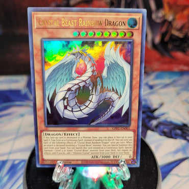  An Ultra Rare "Crystal Beast Rainbow Dragon" card from the Yugioh Set: Ghosts From the Past: The 2nd Haunting (GFP2).