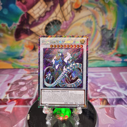 A Platinum Secret Rare "Crystal Clear Wing Synchro Dragon" card from the Yugioh Set: Quarter Century Stampede (RA04).
