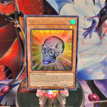 An Ultra Rare "Crystal Skull" card from the Yugioh Set: Battles of Legend: Crystal Revenge.