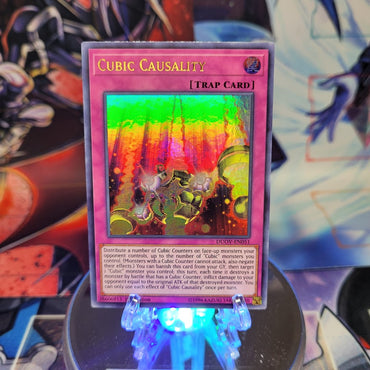 An Ultra Rare "Cubic Causality" card from the Yugioh Set: Duel Overload.