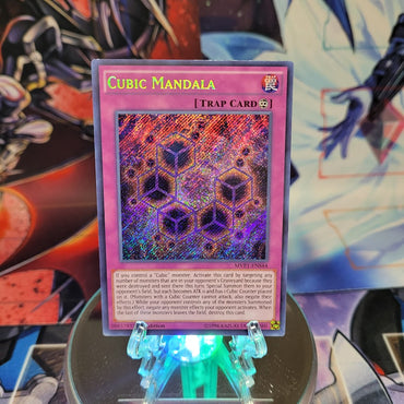 A Secret Rare "Cubic Mandala" card from the Yugioh Set: The Dark Side of Dimensions Movie Pack: Secret Edition.