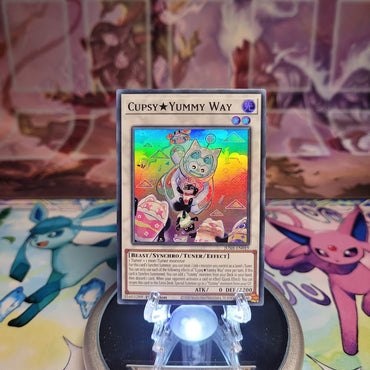 A Super Rare "CupsyYummy Way" card from the Yugioh Set: Justice Hunters (JUSH).