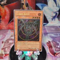 An Ultimate Rare "Cyber Esper" card from the Yugioh Set: Cyberdark Impact.