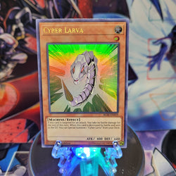 An Ultra Rare "Cyber Larva" card from the Yugioh Set: Battles of Legend: Relentless Revenge.