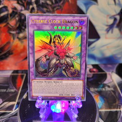 An Ultra Rare "Cyberse Clock Dragon" card from the Yugioh Set: Soul Fusion.