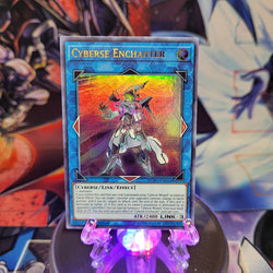 An Ultra Rare "Cyberse Enchanter" card from the Yugioh Set: Duel Power.