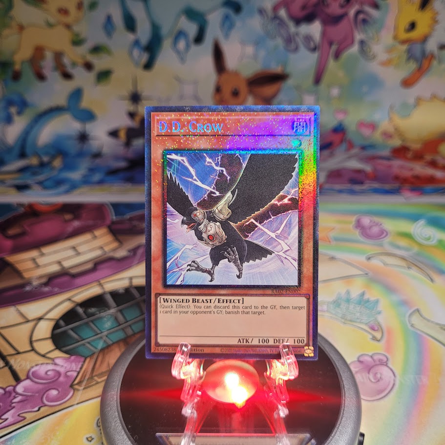 A Prismatic Collector's Rare "D.D. Crow" card from the Yugioh Set: Rarity Collection 2 (RA02).