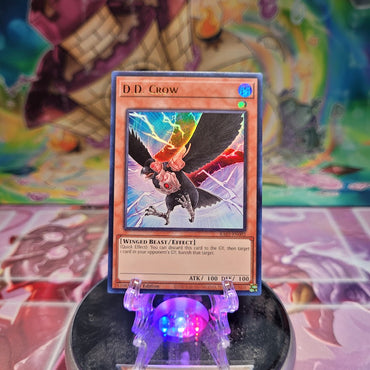 An Ultra Rare "D.D. Crow" card from the Yugioh Set: Rarity Collection 2 (RA02).