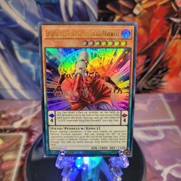 An Ultra Rare "D/D/D Supersight King Zero Maxwell" card from the Yugioh 2022 Tin of the Pharaoh's Gods Set (MP22).