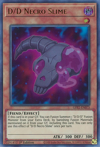 An Ultra Rare "D/D Necro Slime" card from the Yugioh Set: Ghosts From the Past: The 2nd Haunting (GFP2).