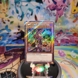 A Platinum Secret Rare "Dark Magician" card from the Yugioh Set: Quarter Century Stampede (RA04).