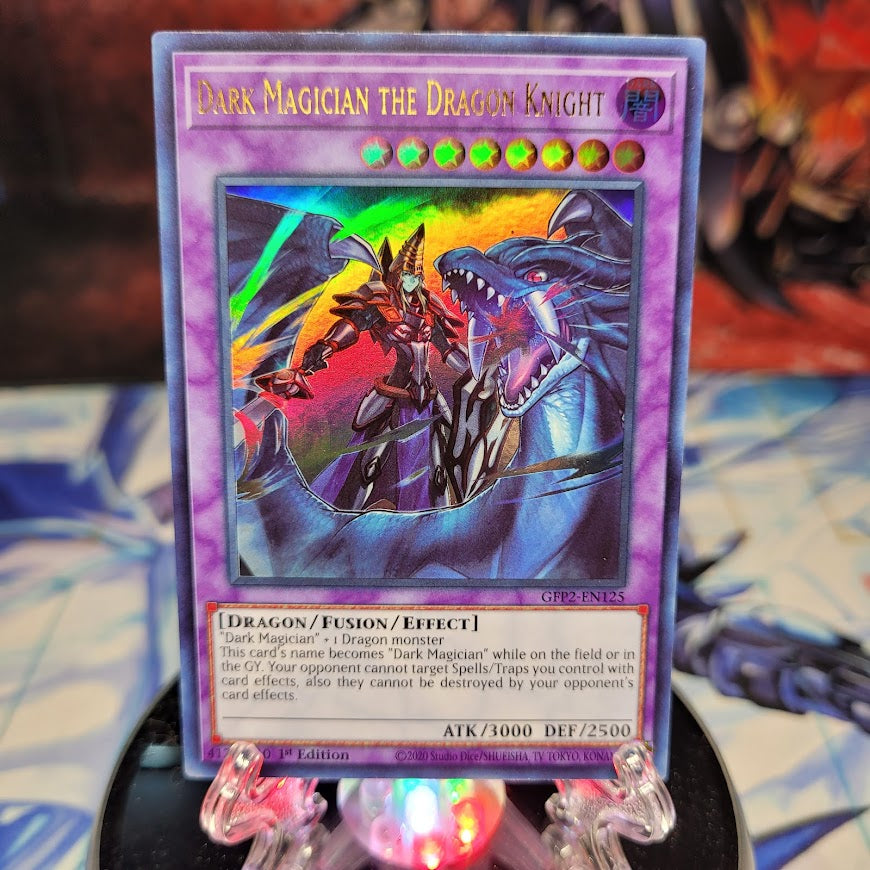  An Ultra Rare "Dark Magician the Dragon Knight" card from the Yugioh Set: Ghosts From the Past: The 2nd Haunting (GFP2).