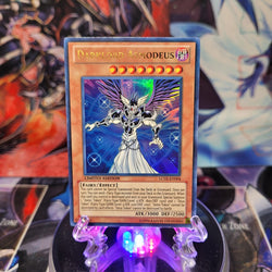 An Ultra Rare "Darklord Asmodeus" card from the Yugioh Set: Legendary Collection 2.