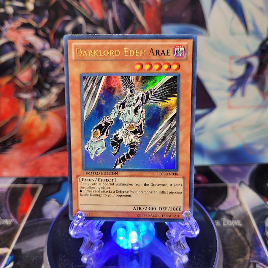 An Ultra Rare "Darklord Edeh Arae" card from the Yugioh Set: Legendary Collection 2.